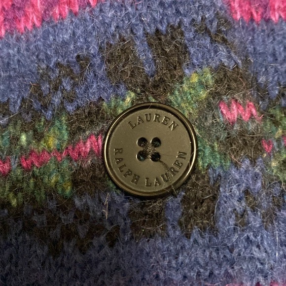 Ralph Lauren Aztec Fair Isle Shawl Collar Mid Length Cardigan Sweater - Picture 7 of 10